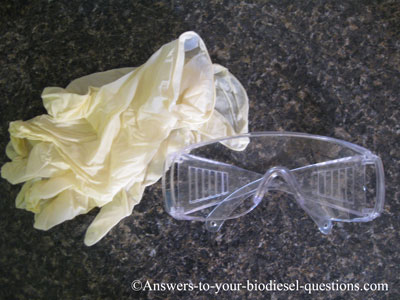 Safety gloves and goggles Safety gloves and goggles