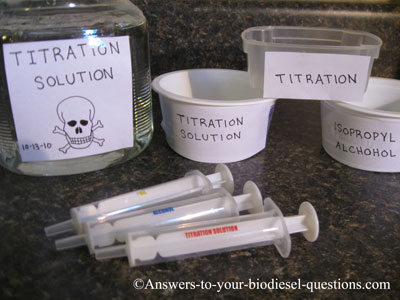 Containers Labeled for Biodiesel Titration