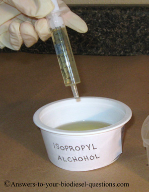 Measuring 10 ml isopropyl alcohol for titration Measuring 10 ml isopropyl alcohol for titration