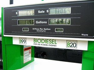 biodiesel blends at a biodiesel pump